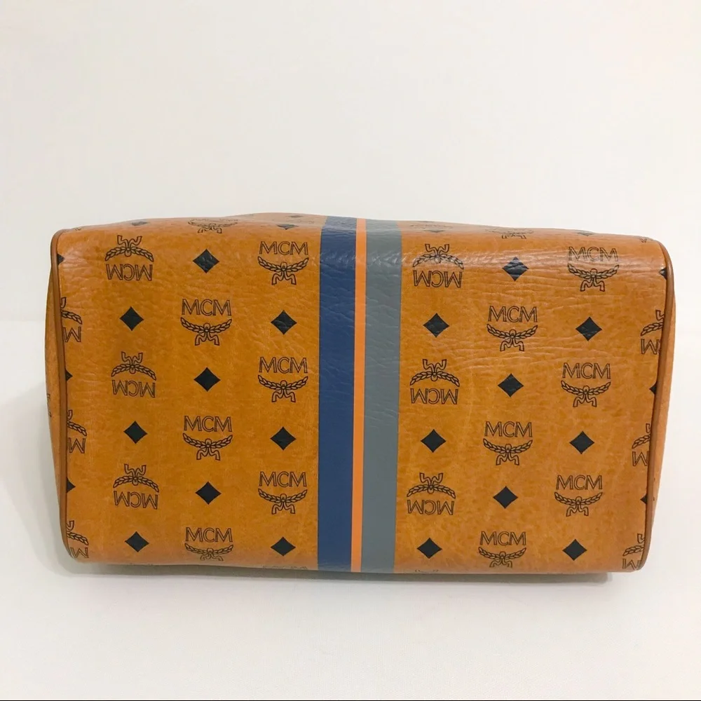 MCM Brown and Blue Satchel - Picture 3 of 8